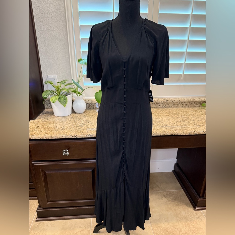 NWT Express Black Button-Front Dress – Size Small